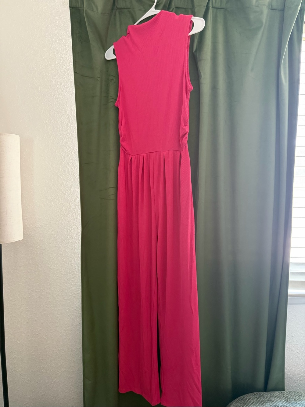 Sleeveless Fuchsia Wide-Leg Jumpsuit